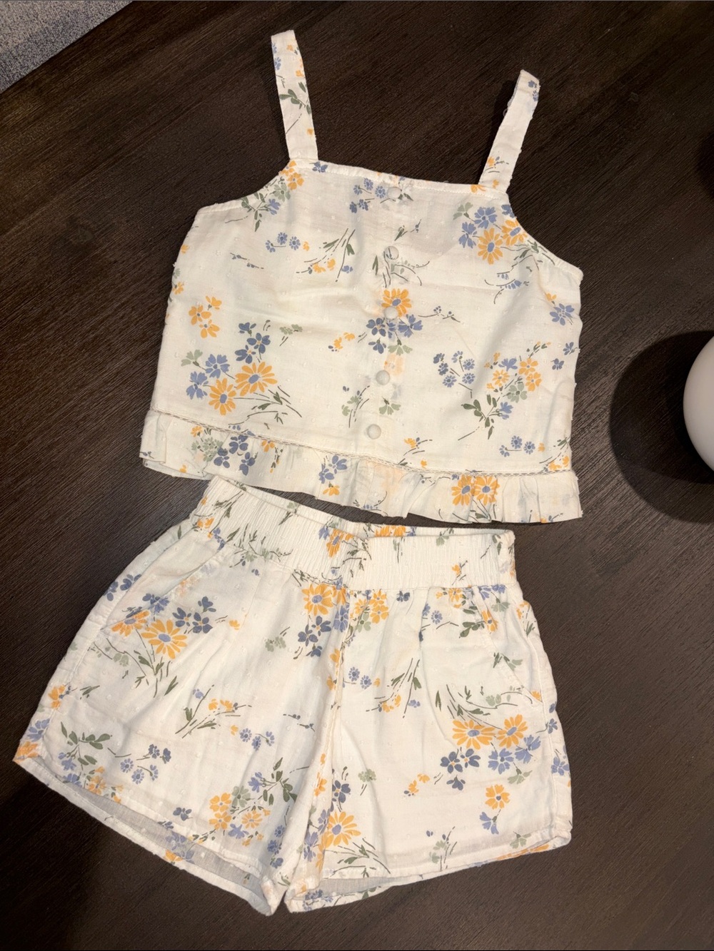 abercrombie kids White Floral Tank & Shorts Set